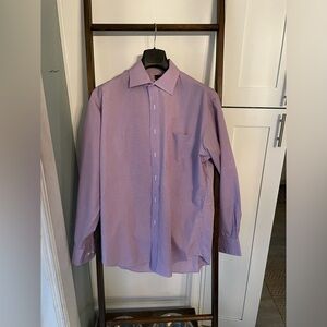 New and unworn T. Harris London textured blue button down casual or dress shirt